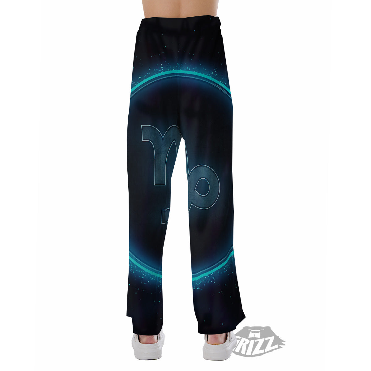 Zodiac Sign Blue Capricorn Print Pajama Pants-grizzshop