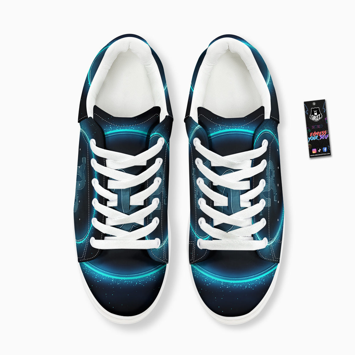 Zodiac Sign Blue Capricorn Print Platform Shoes-grizzshop