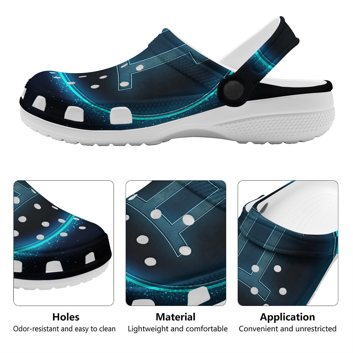 Zodiac Sign Blue Gemini Print Clog-grizzshop