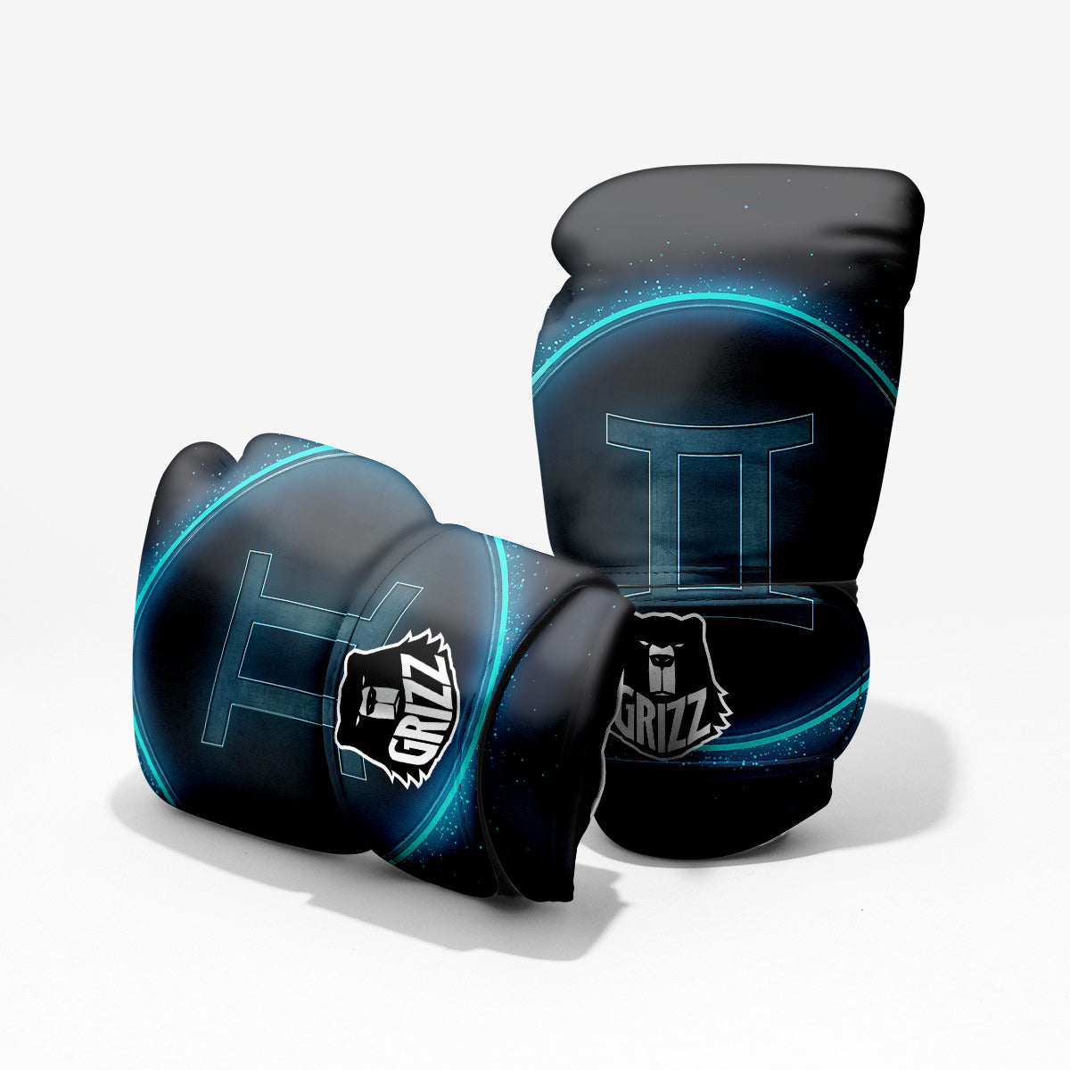 Zodiac Sign Blue Gemini Print Pro Boxing Glove