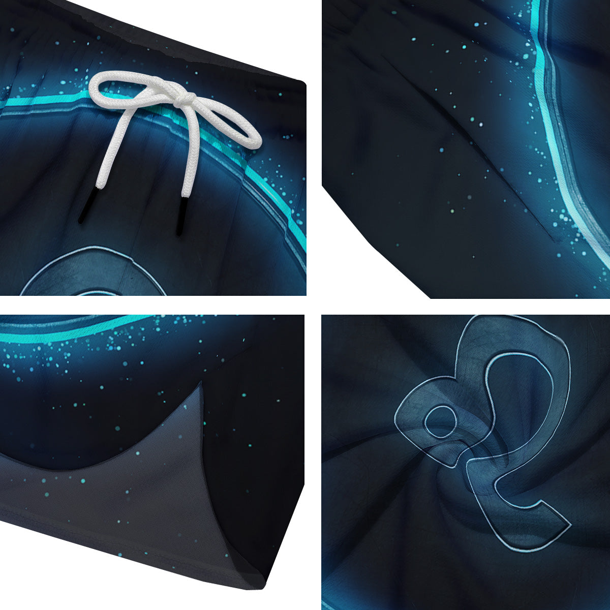 Zodiac Sign Blue Leo Print Men's Running Shorts-grizzshop