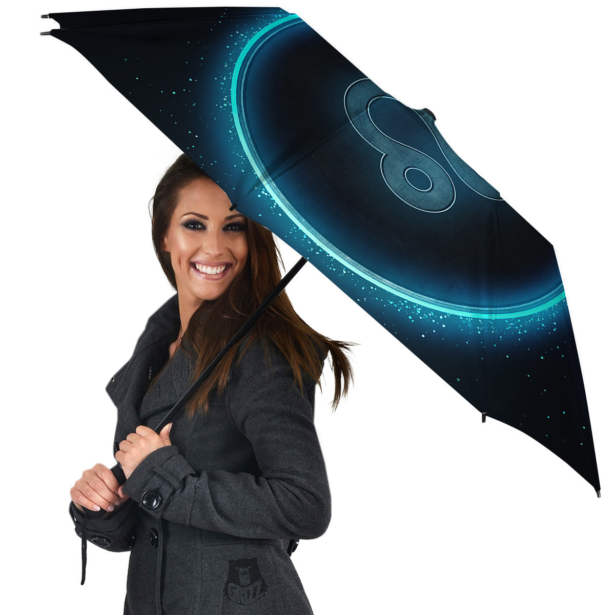Zodiac Sign Blue Leo Print Umbrella-grizzshop