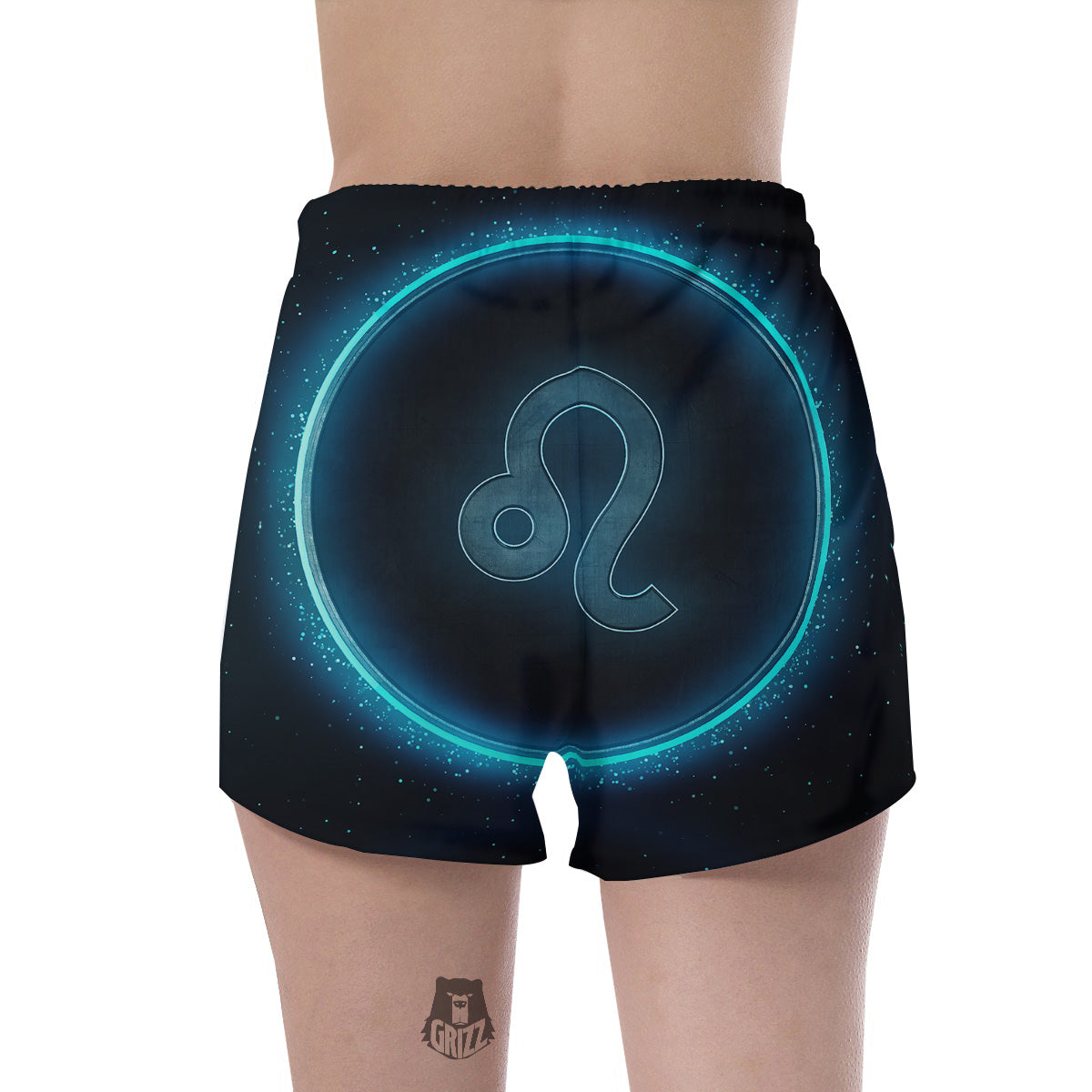 Zodiac Sign Blue Leo Print Women's Shorts-grizzshop
