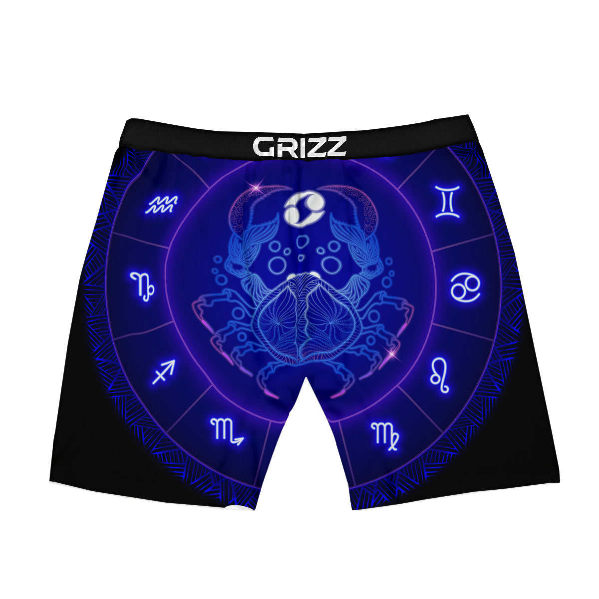 Zodiac Sign Blue Libra Print Boxer Briefs-grizzshop