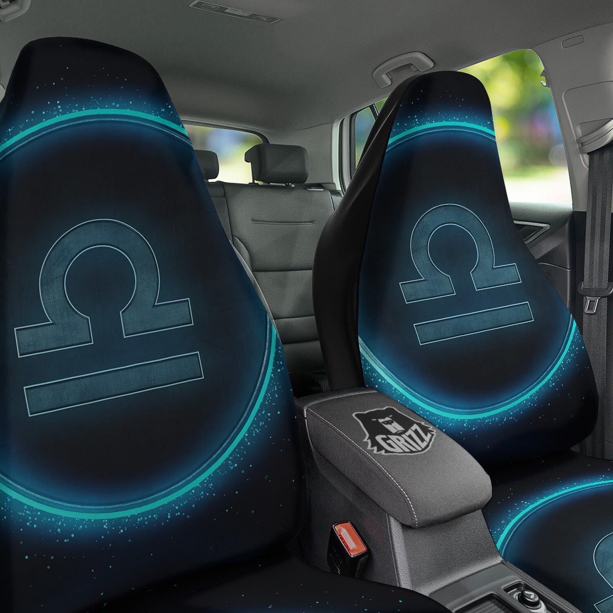 Zodiac Sign Blue Libra Print Car Seat Covers-grizzshop