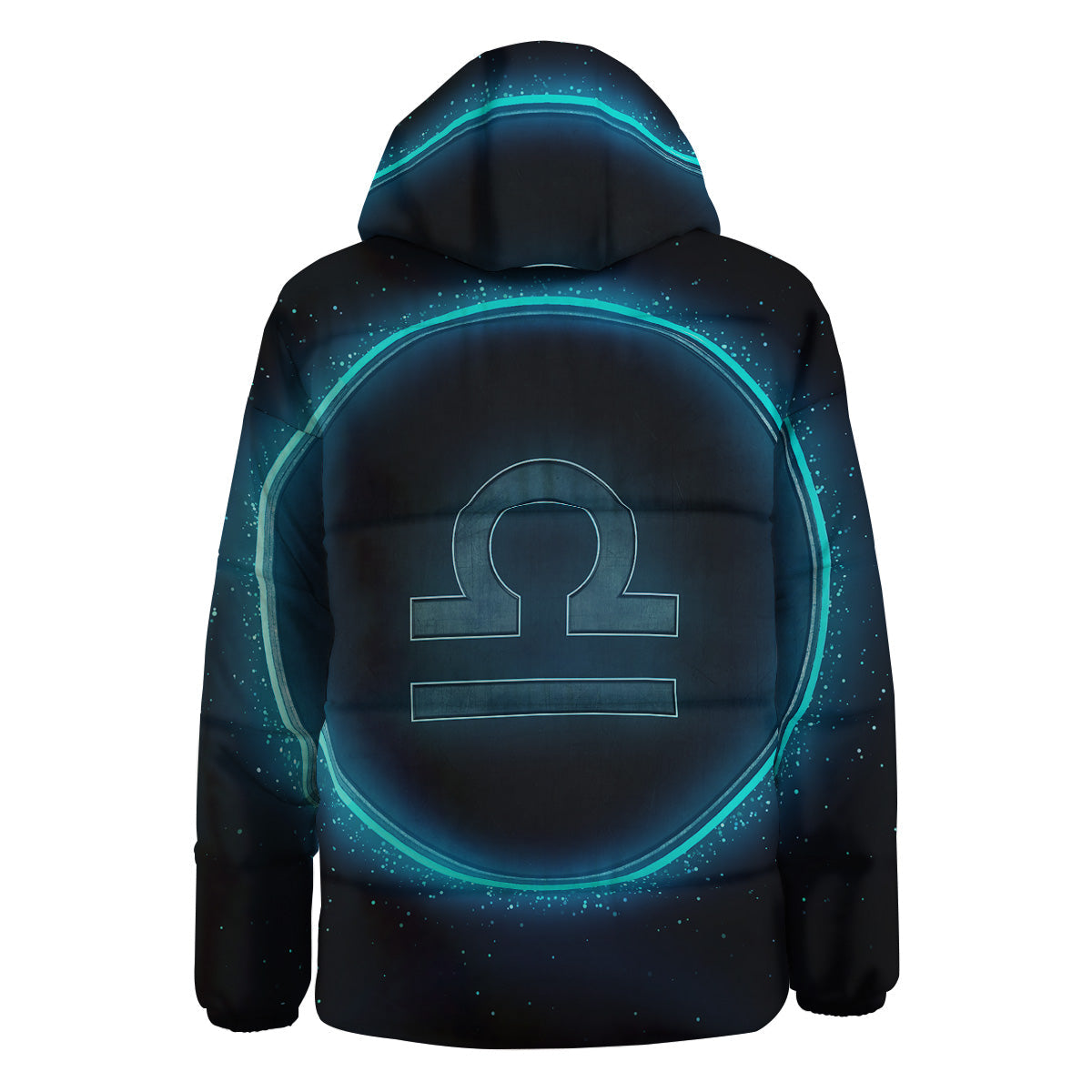 Zodiac Sign Blue Libra Print Down Jacket-grizzshop
