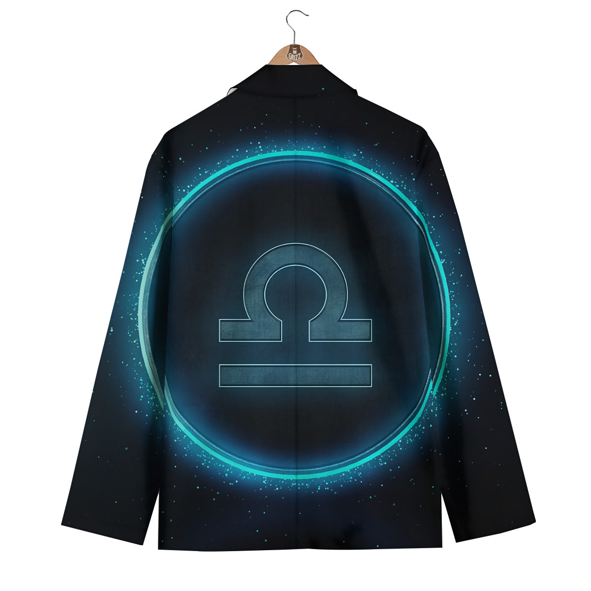 Zodiac Sign Blue Libra Print Men's Blazer-grizzshop