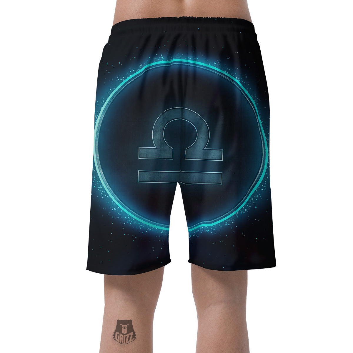Zodiac Sign Blue Libra Print Men's Shorts-grizzshop