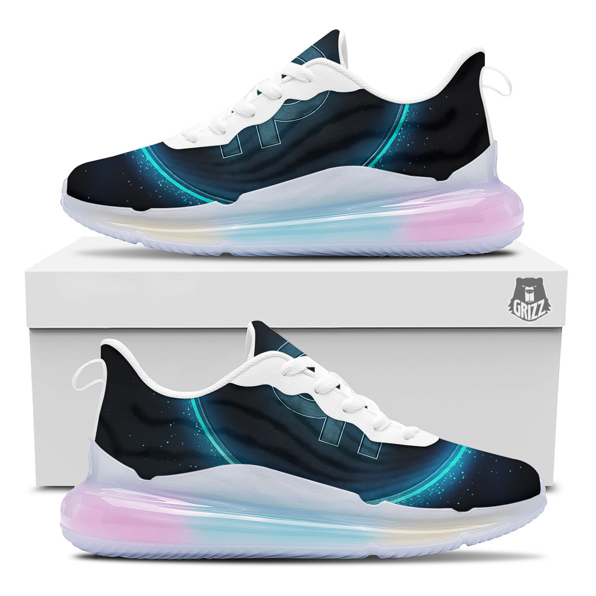 Zodiac Sign Blue Libra Print Running Sneakers-grizzshop