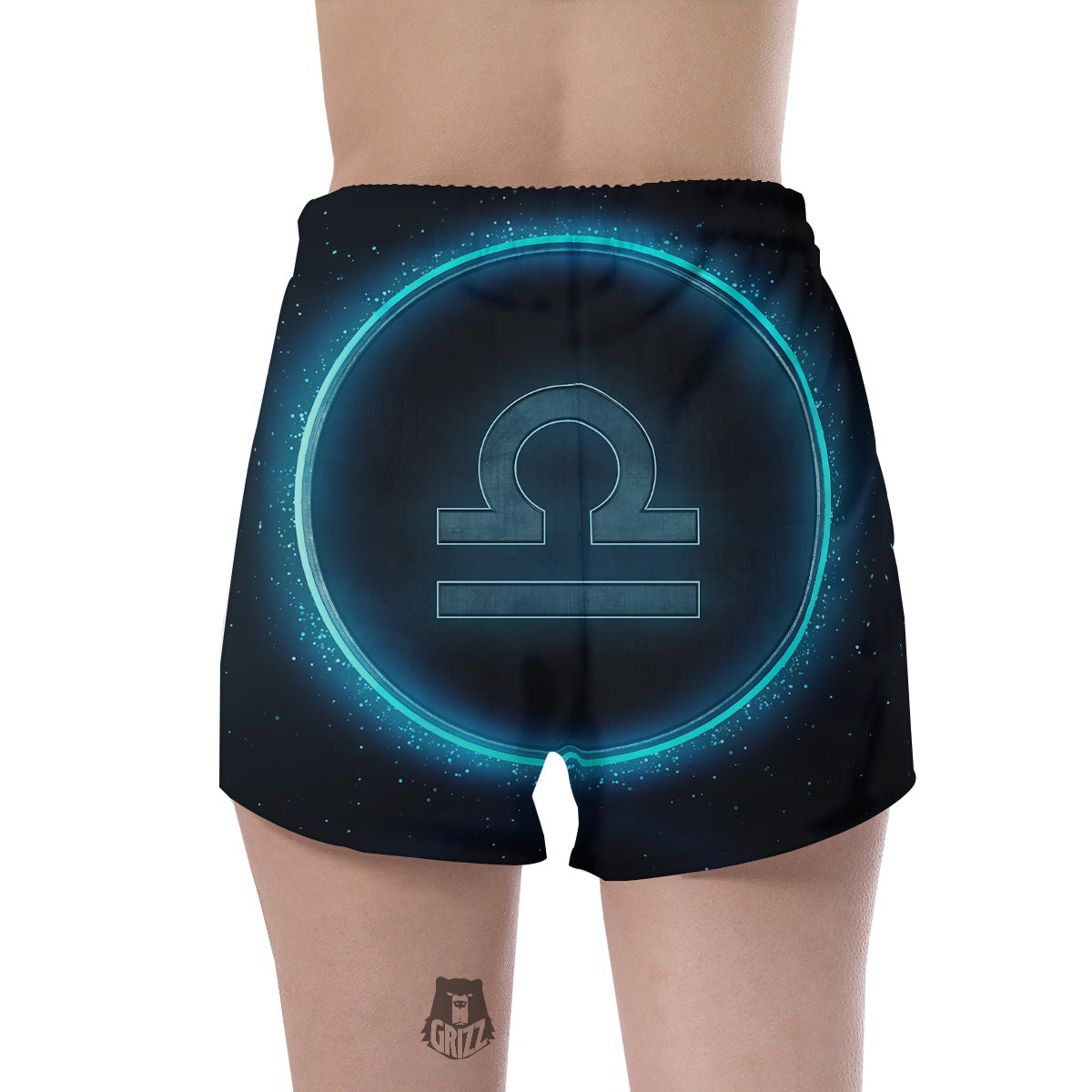 Zodiac Sign Blue Libra Print Women's Shorts-grizzshop