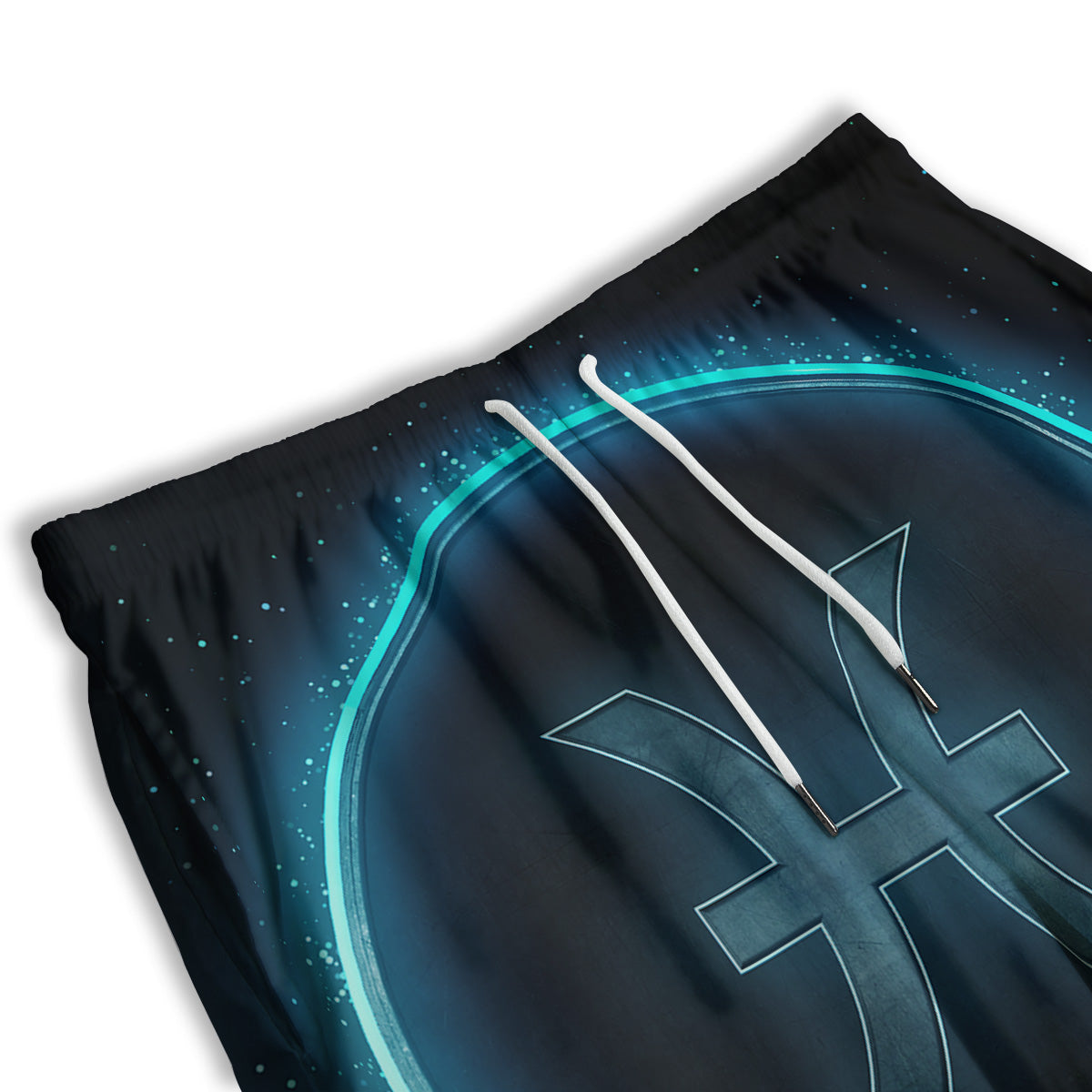 Zodiac Sign Blue Pisces Print Men's Athletic Shorts