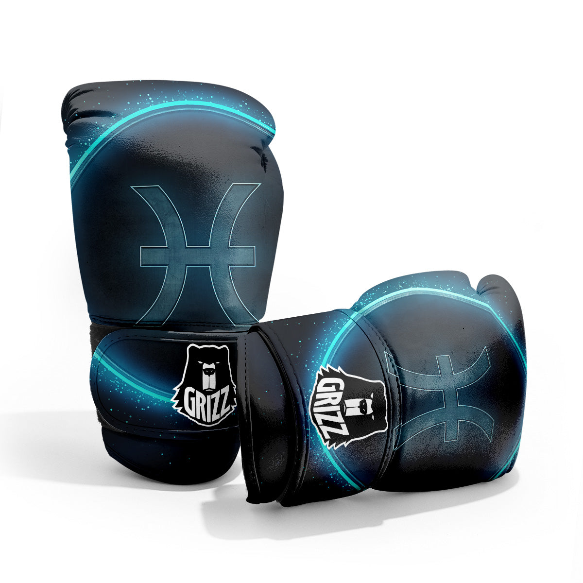 Zodiac Sign Blue Pisces Print Pro Boxing Glove