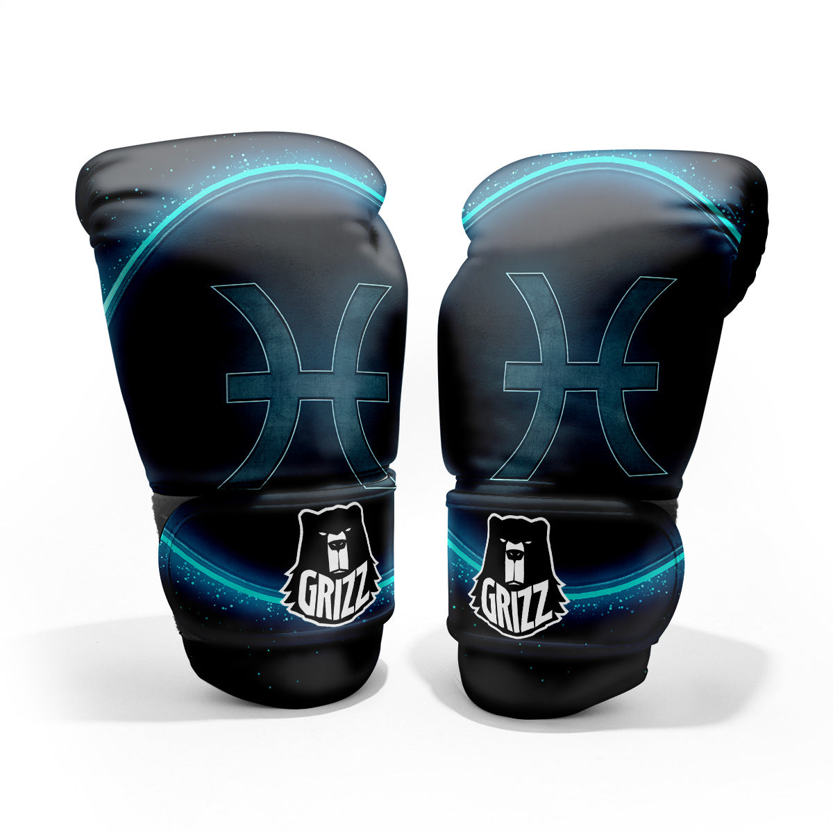 Zodiac Sign Blue Pisces Print Pro Boxing Glove