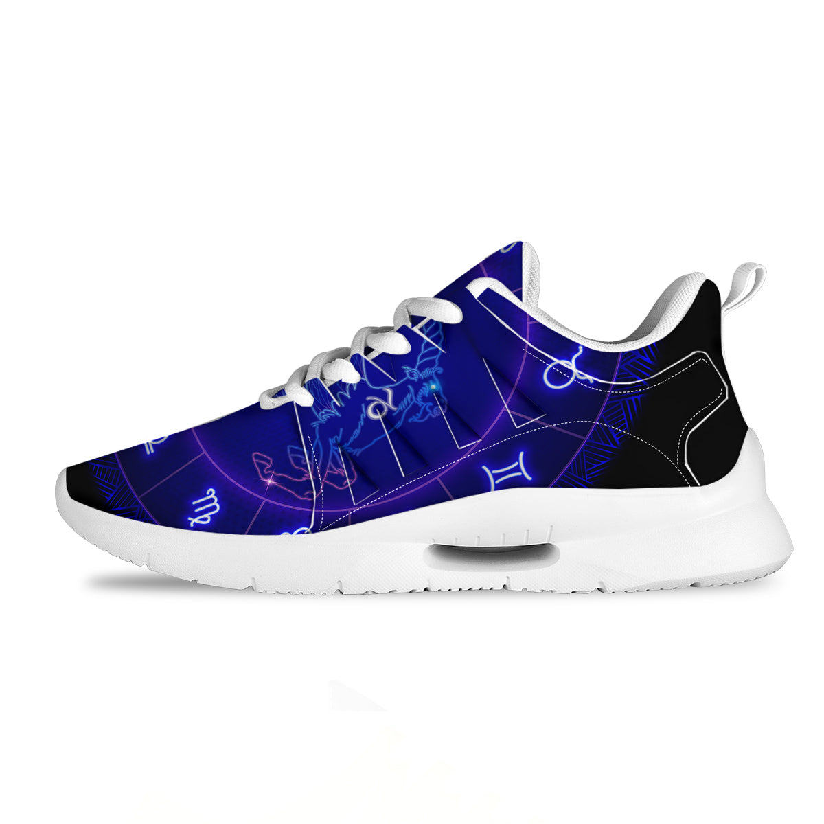 Zodiac Sign Blue Pisces Print Tennis Shoes-grizzshop