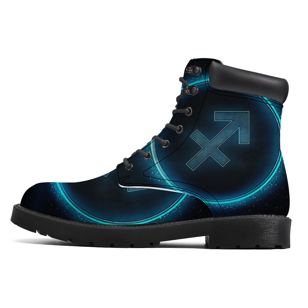 Zodiac Sign Blue Sagittarius Print Boots-grizzshop