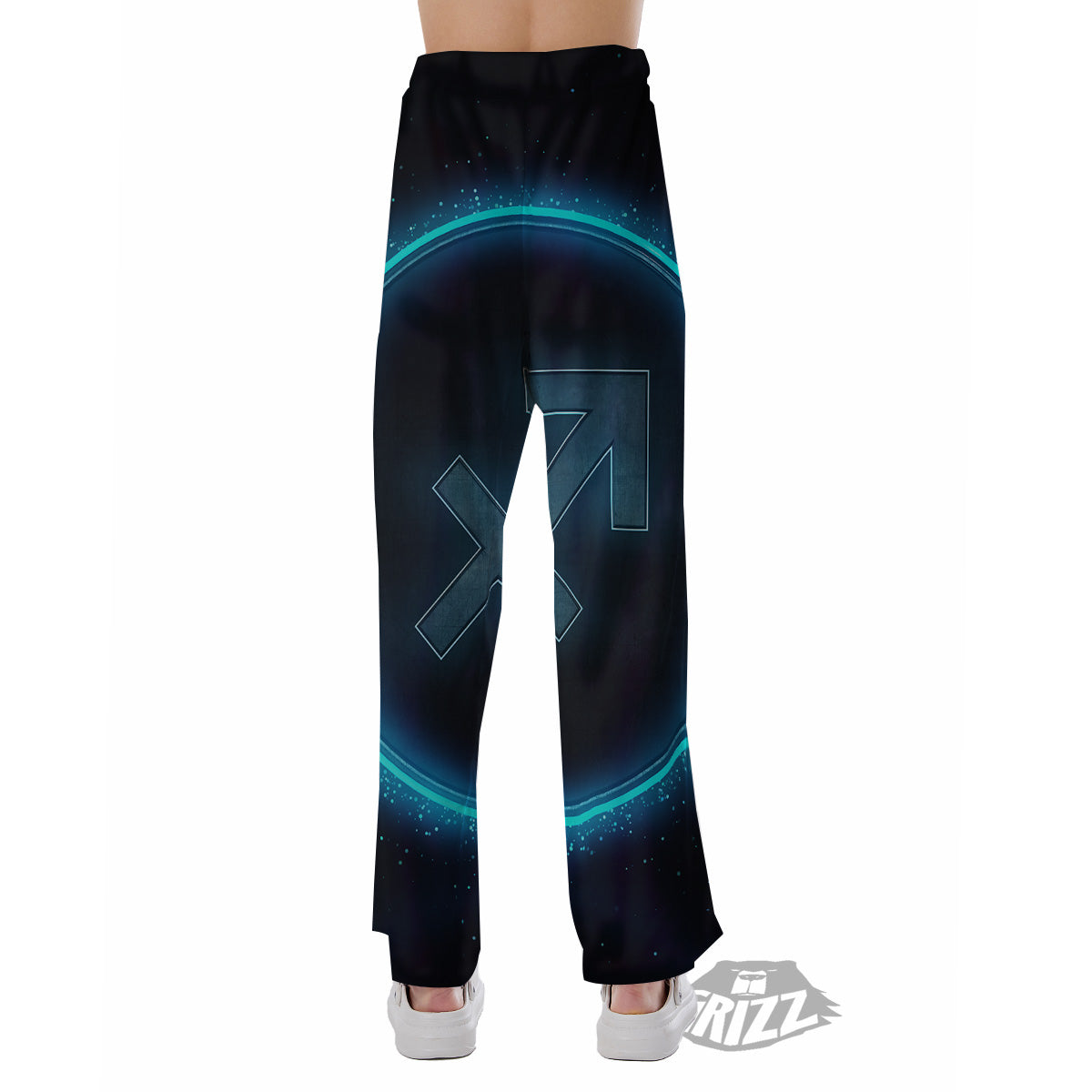 Zodiac Sign Blue Sagittarius Print Pajama Pants-grizzshop