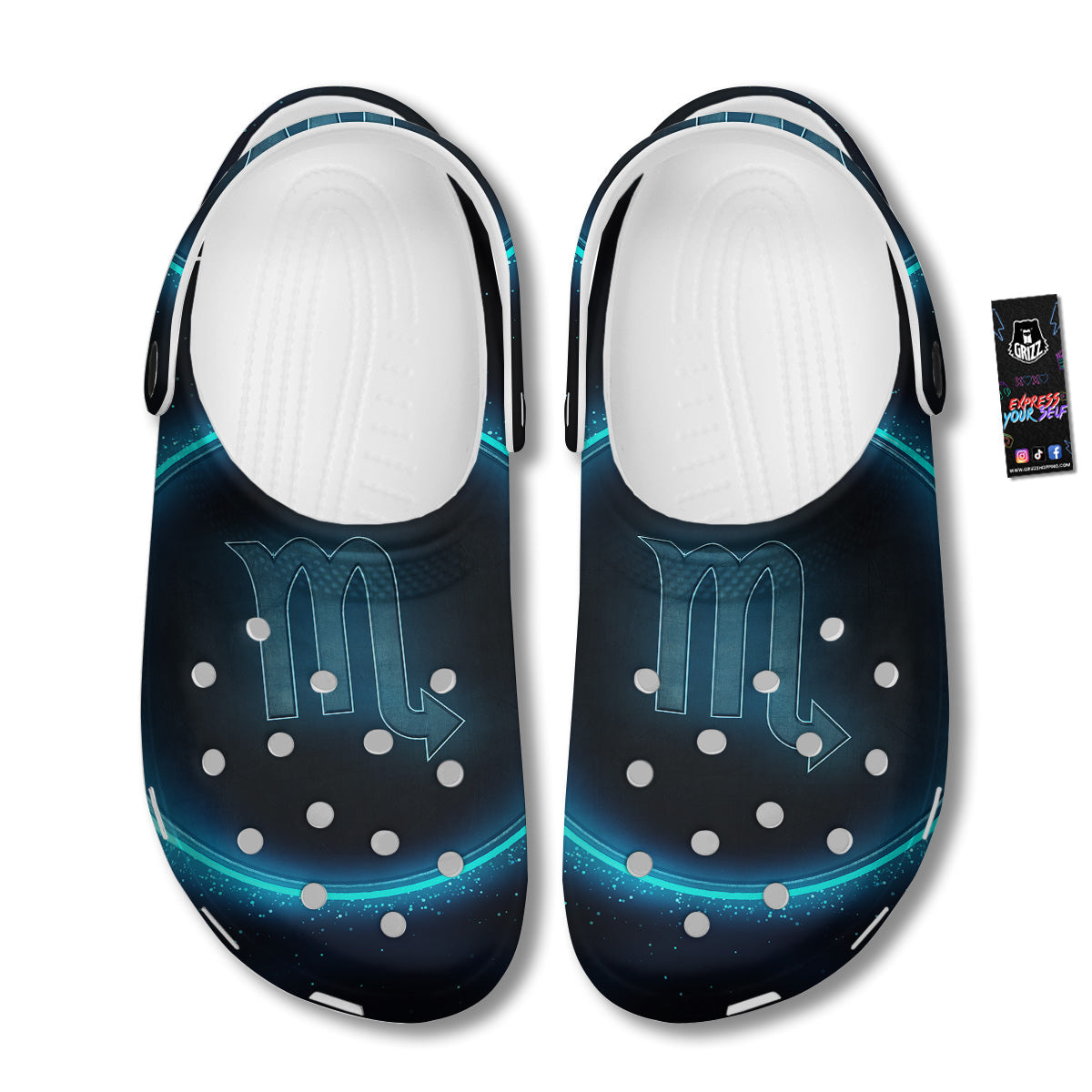 Zodiac Sign Blue Scorpio Print Clog-grizzshop