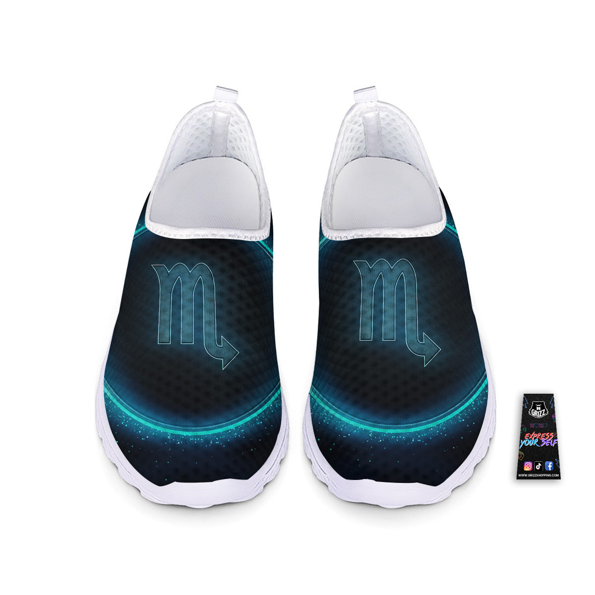 Zodiac Sign Blue Scorpio Print Nurse Shoes-grizzshop