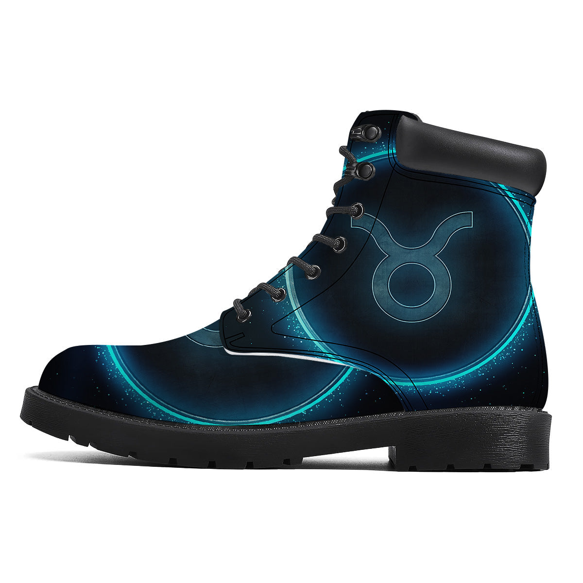 Zodiac Sign Blue Taurus Print Boots-grizzshop