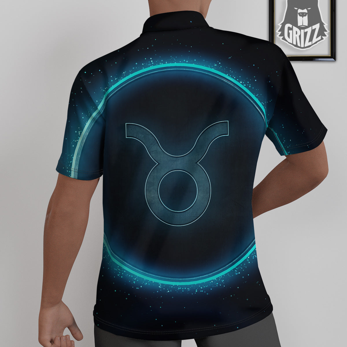 Zodiac Sign Blue Taurus Print Untucked Shirts-grizzshop