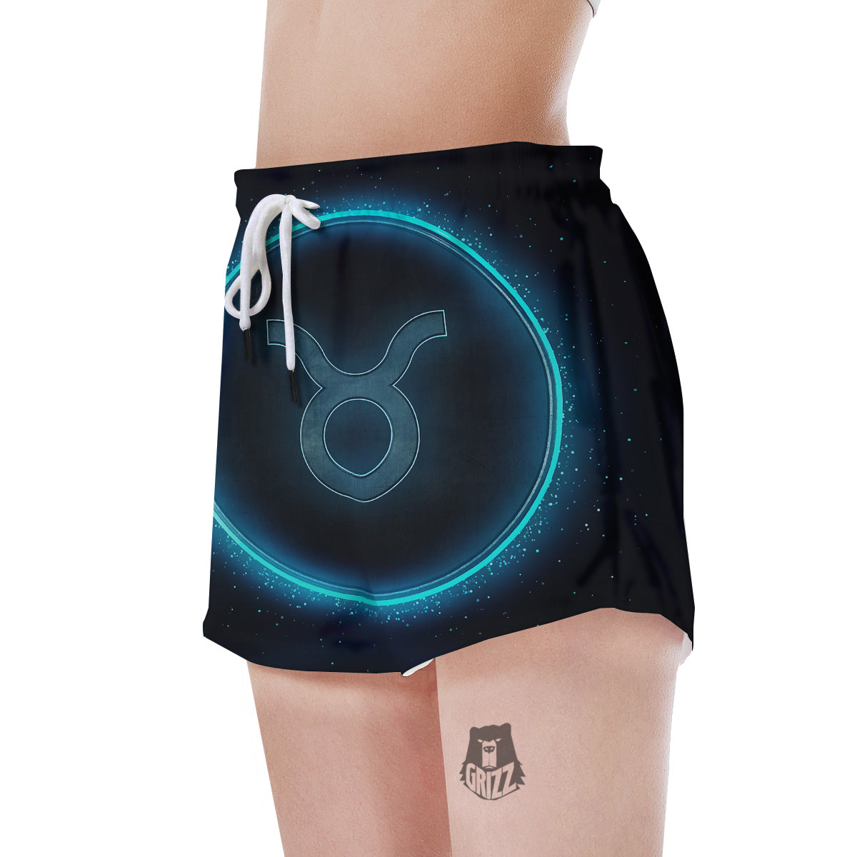 Zodiac Sign Blue Taurus Print Women's Shorts-grizzshop