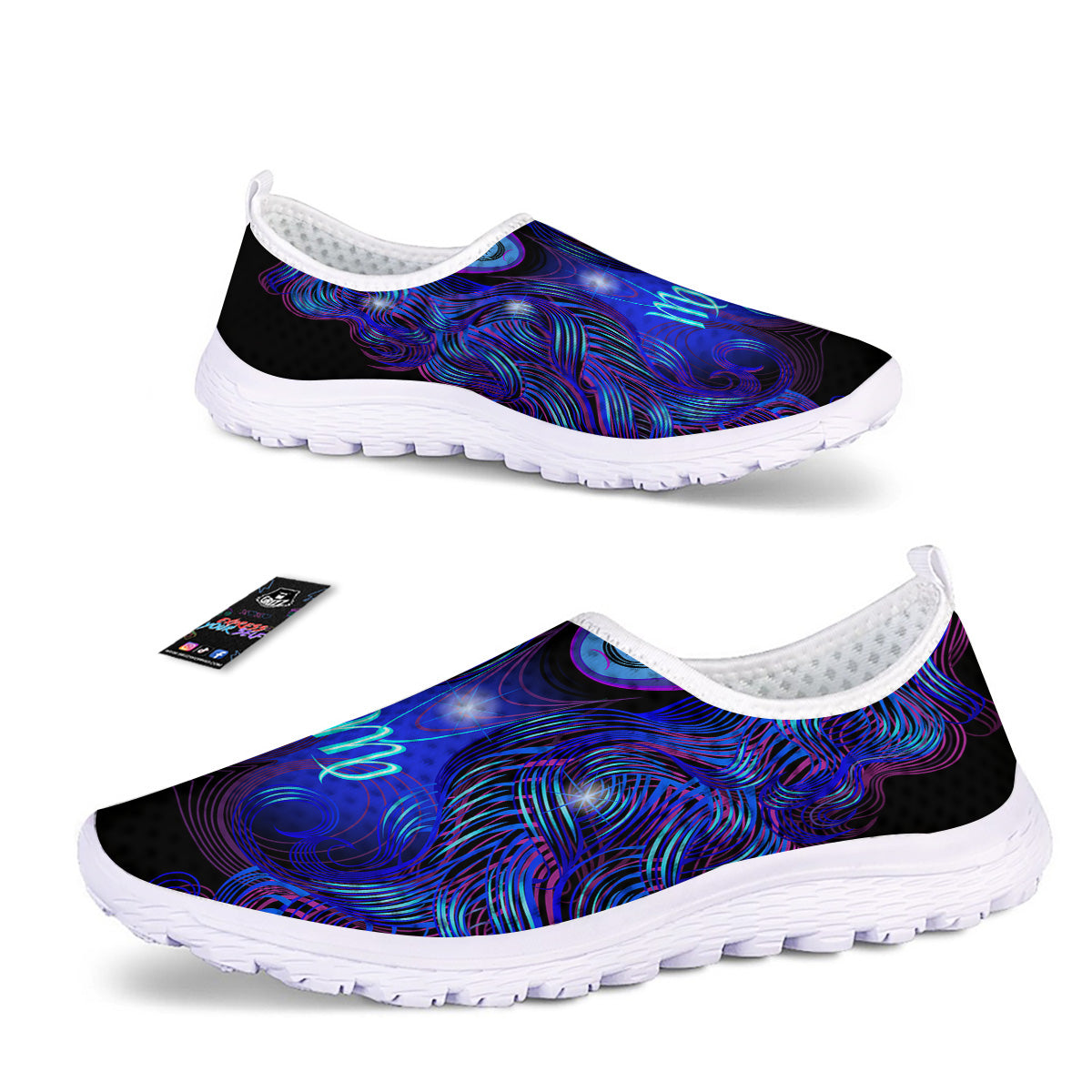 Zodiac Sign Blue Virgo Print Nurse Shoes-grizzshop