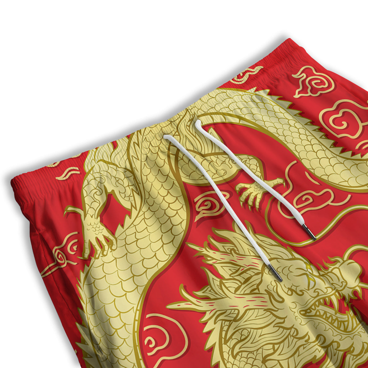 Zodiac Sign Chinese Dragon Print Men's Athletic Shorts