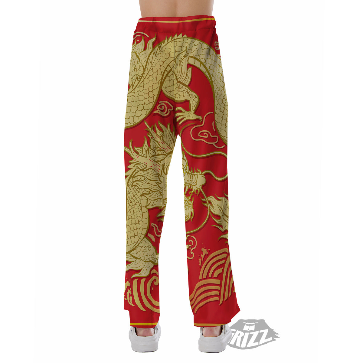 Zodiac Sign Chinese Dragon Print Pajama Pants-grizzshop
