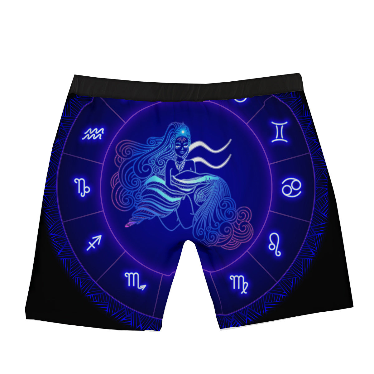 Zodiac Sign Dark Aquarius Print Boxer Briefs-grizzshop