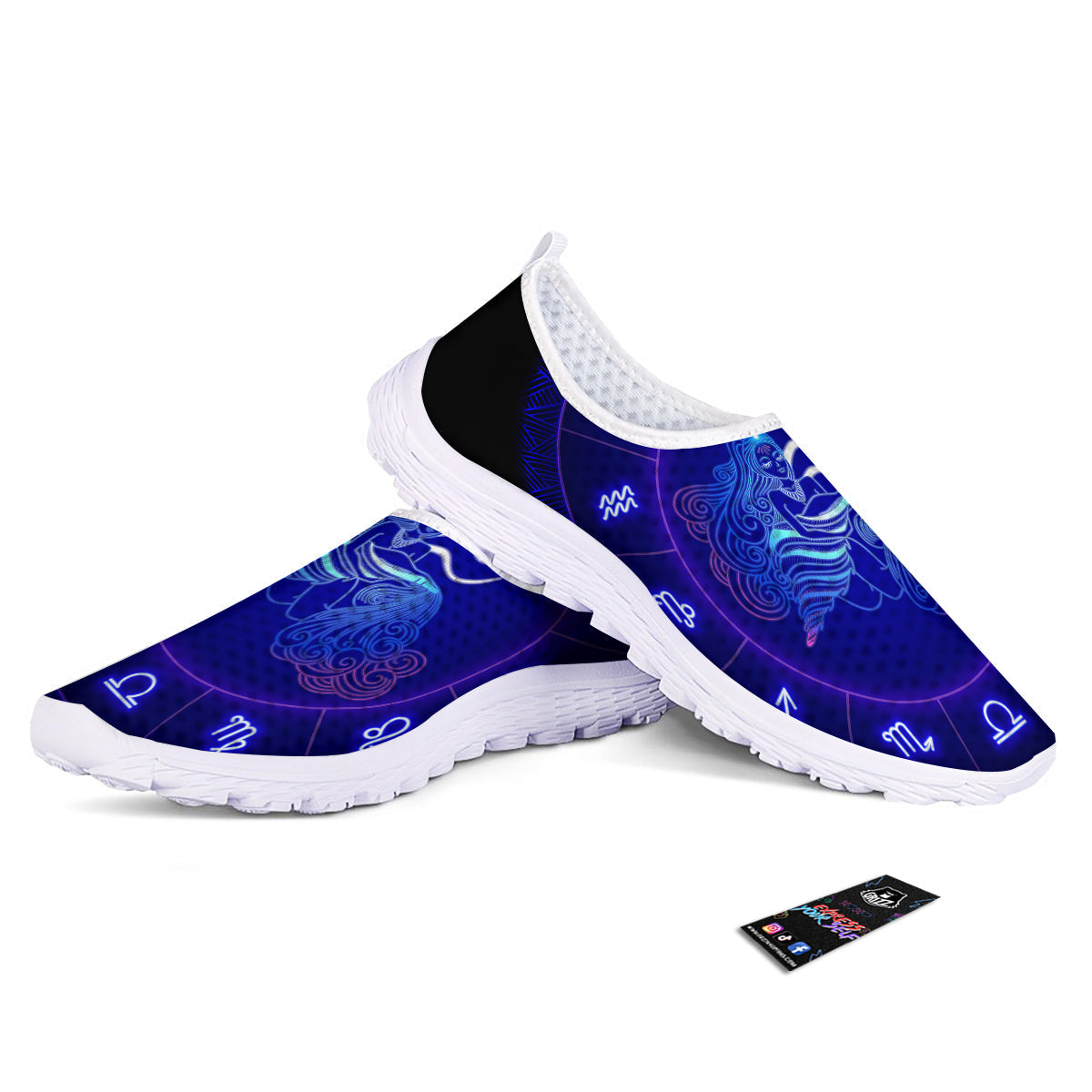 Zodiac Sign Dark Aquarius Print Nurse Shoes-grizzshop