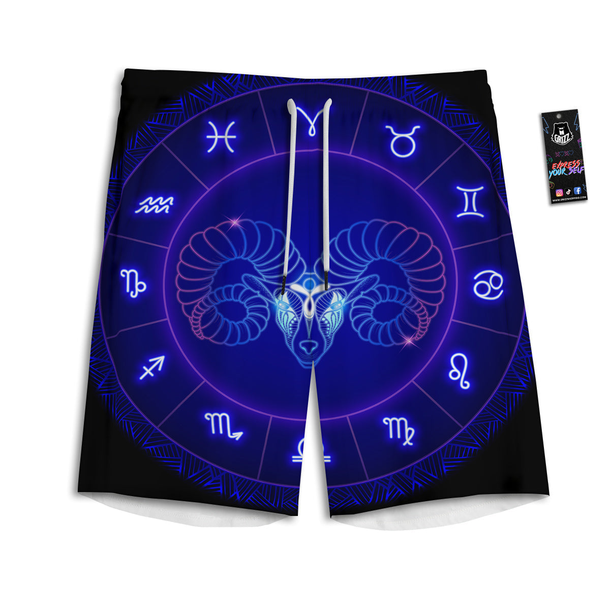 Zig Zag Halloween Print Pattern Men's Athletic Shorts