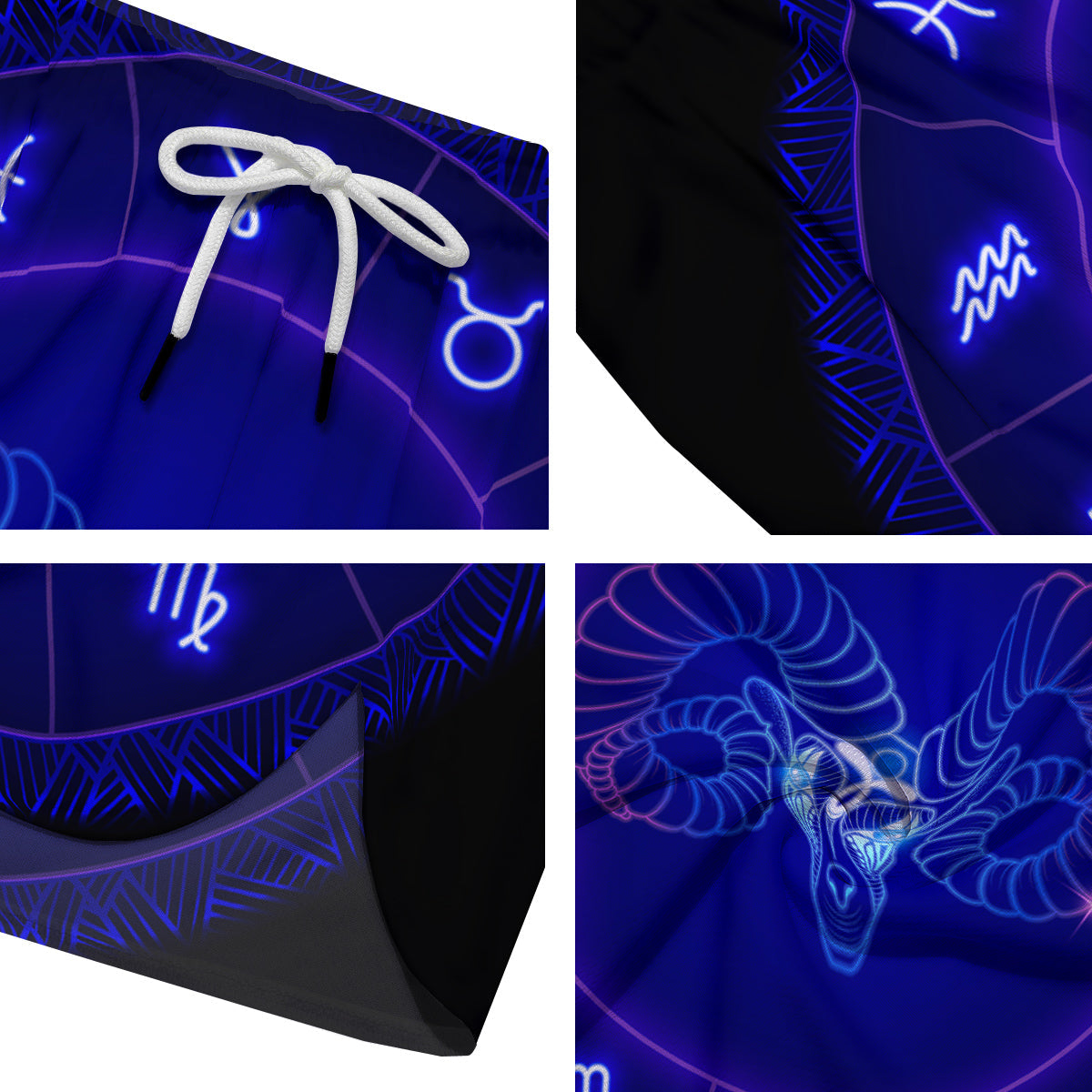 Zodiac Sign Dark Aries Print Men's Running Shorts-grizzshop