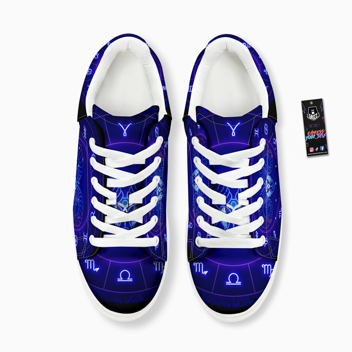 Zodiac Sign Dark Aries Print Platform Shoes-grizzshop