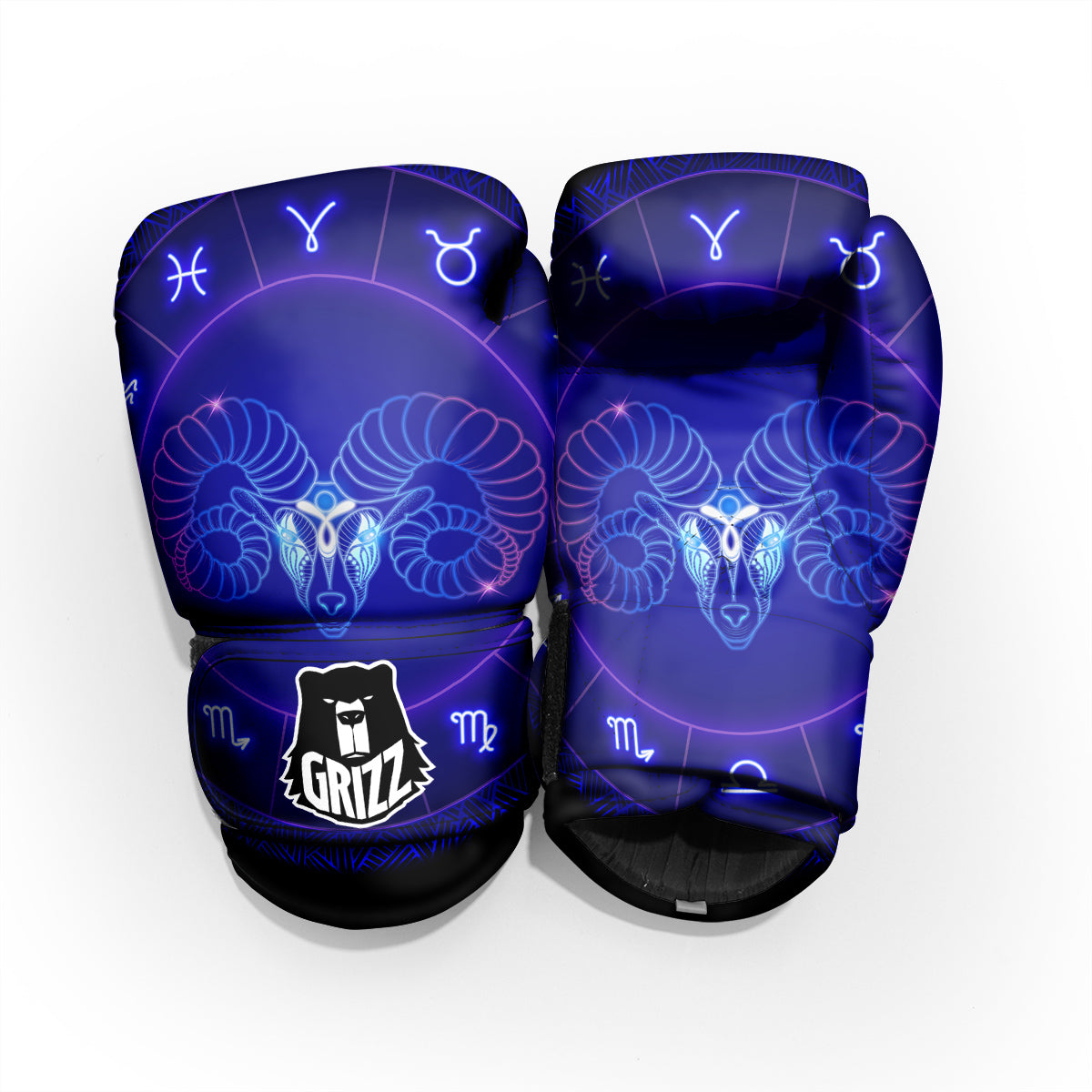 Zodiac Sign Dark Aries Print Pro Boxing Glove