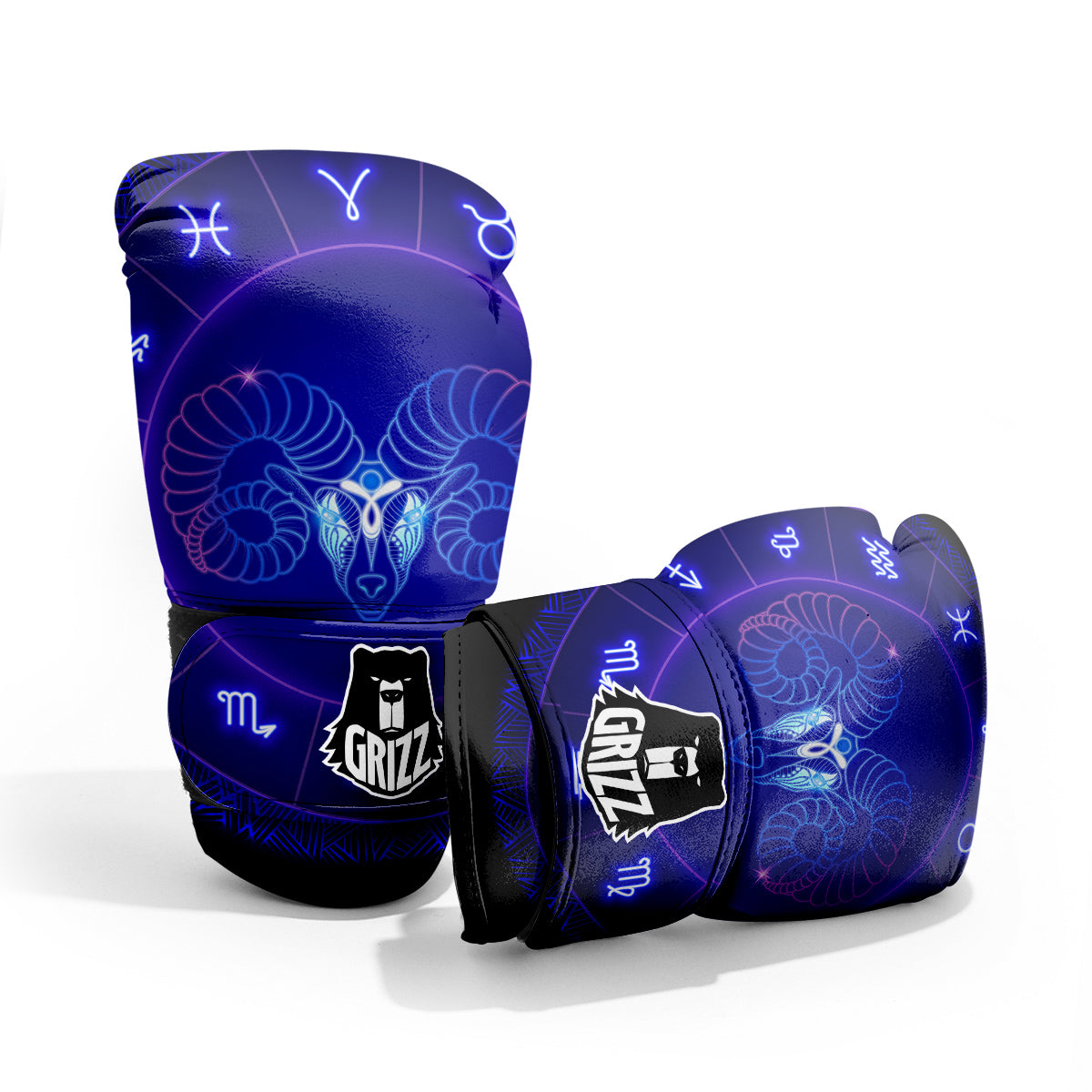 Zodiac Sign Dark Aries Print Pro Boxing Glove