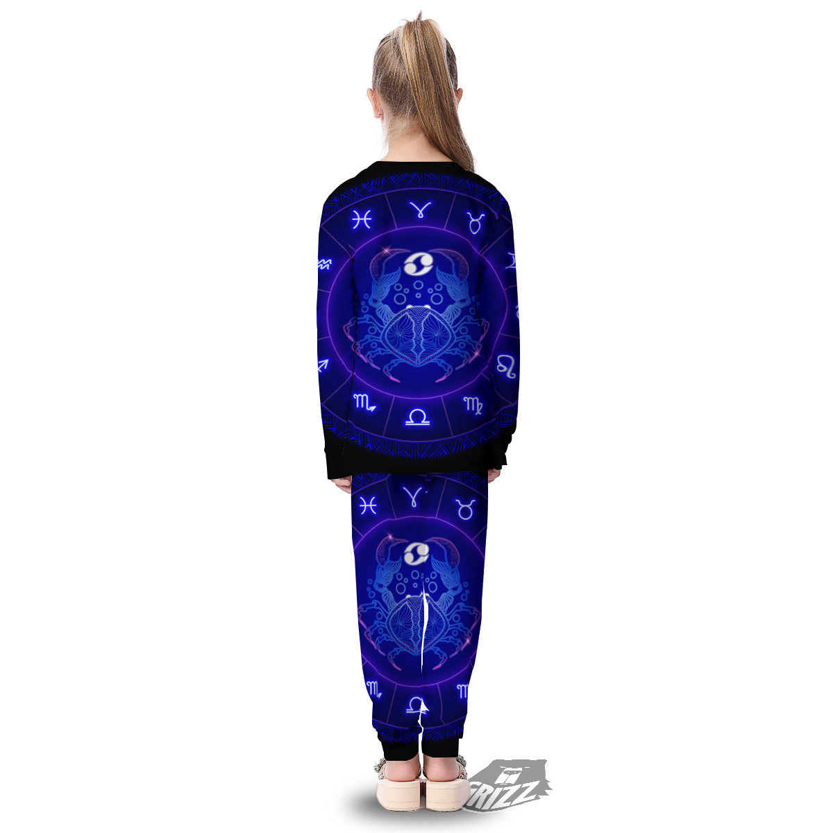 Zodiac Sign Dark Cancer Print Kid's Pajamas-grizzshop