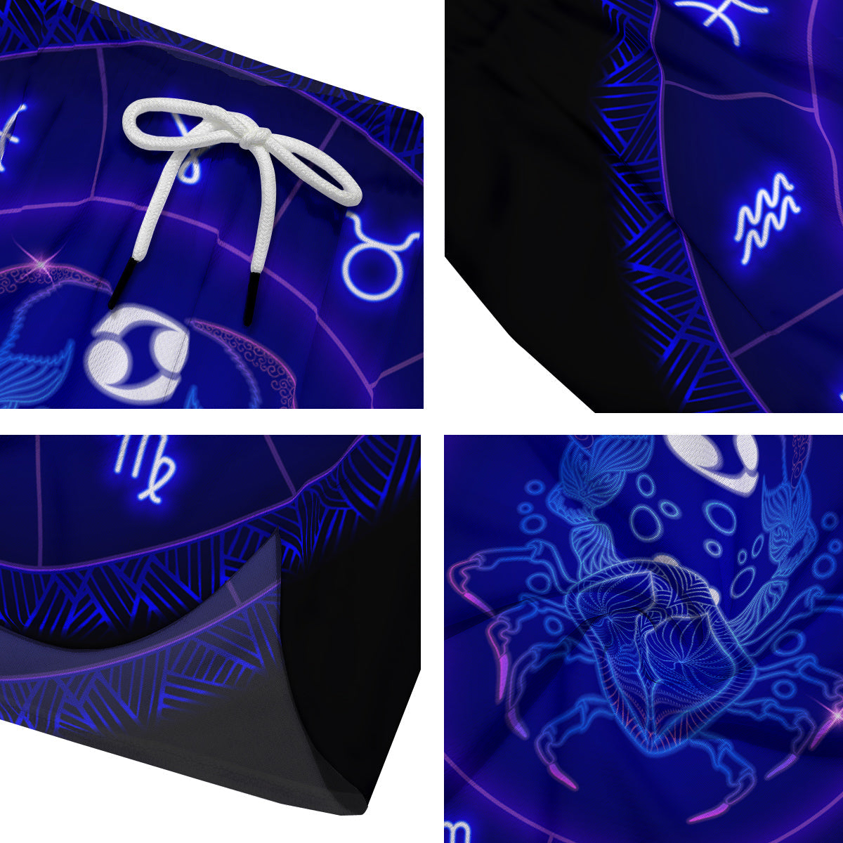 Zodiac Sign Dark Cancer Print Men's Running Shorts-grizzshop