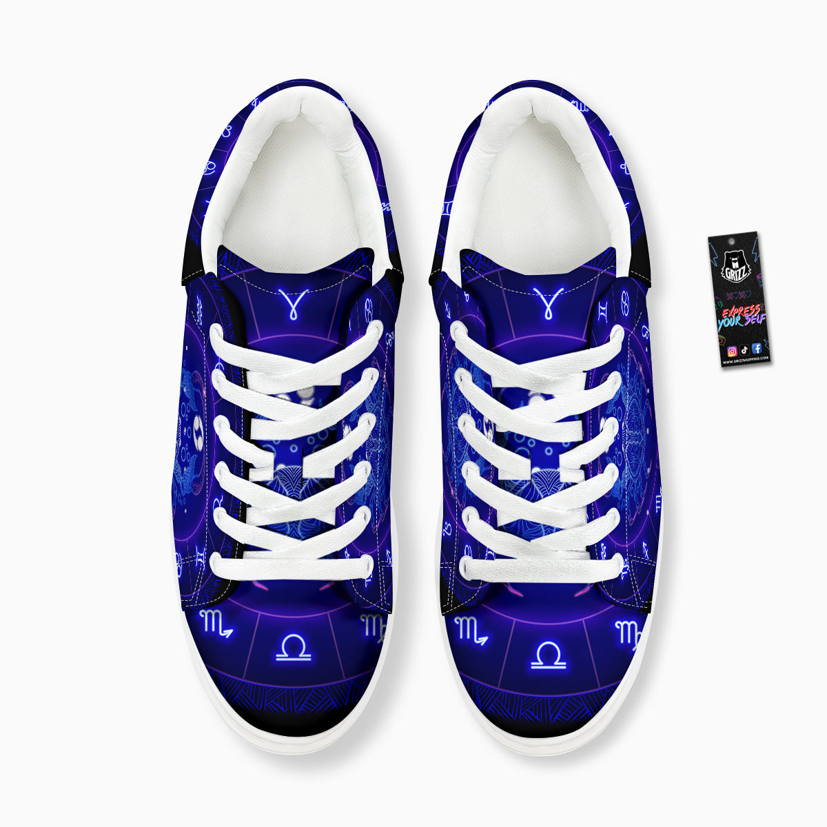 Zodiac Sign Dark Cancer Print Platform Shoes-grizzshop