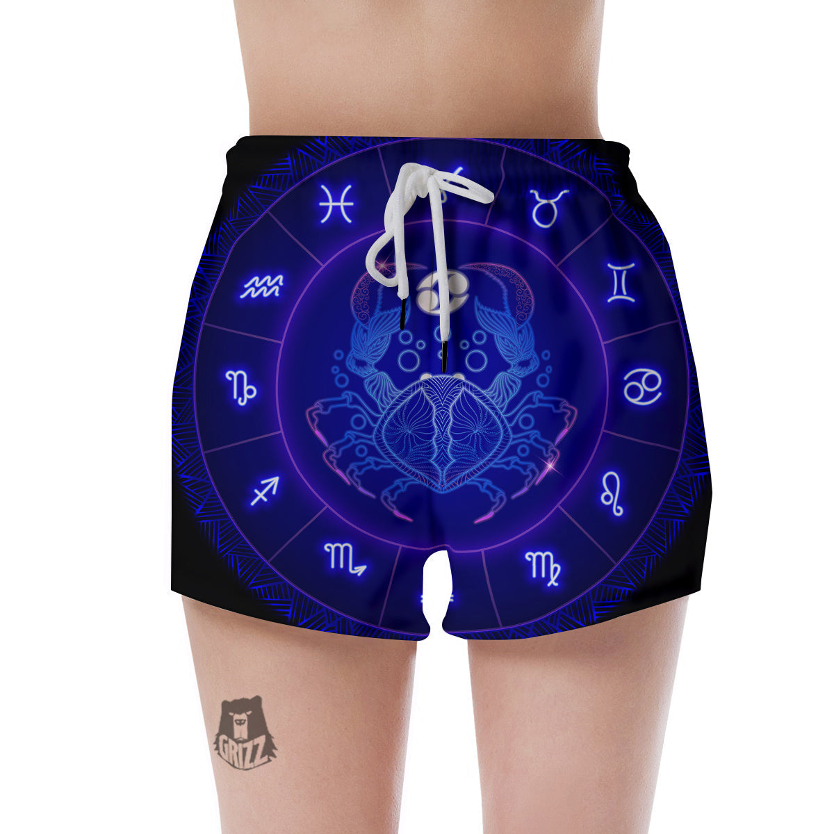Zodiac Sign Dark Cancer Print Women's Shorts-grizzshop