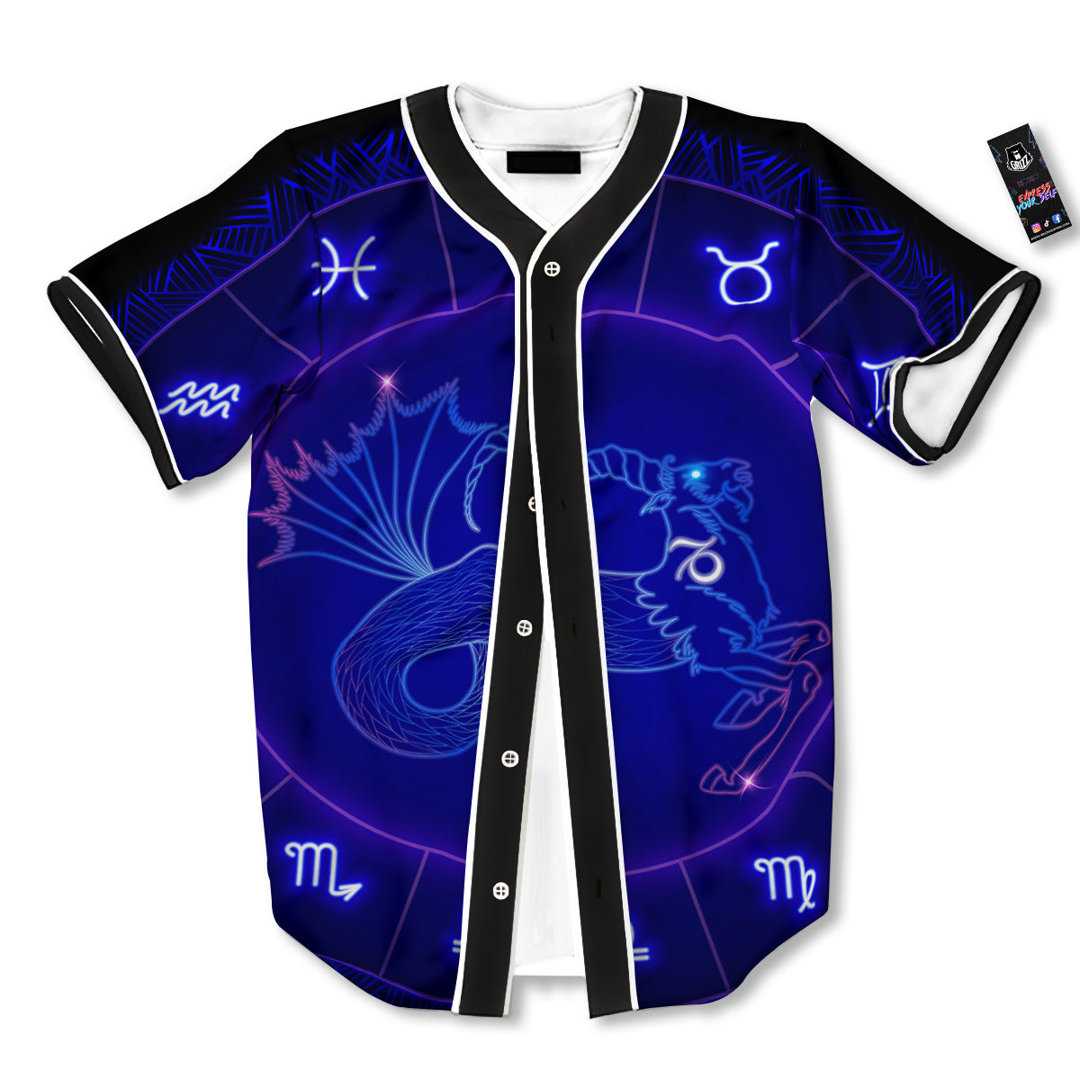 Zodiac Sign Dark Capricorn Print Baseball Jersey-grizzshop
