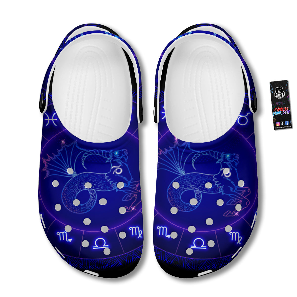 Zodiac Sign Dark Capricorn Print Clog-grizzshop