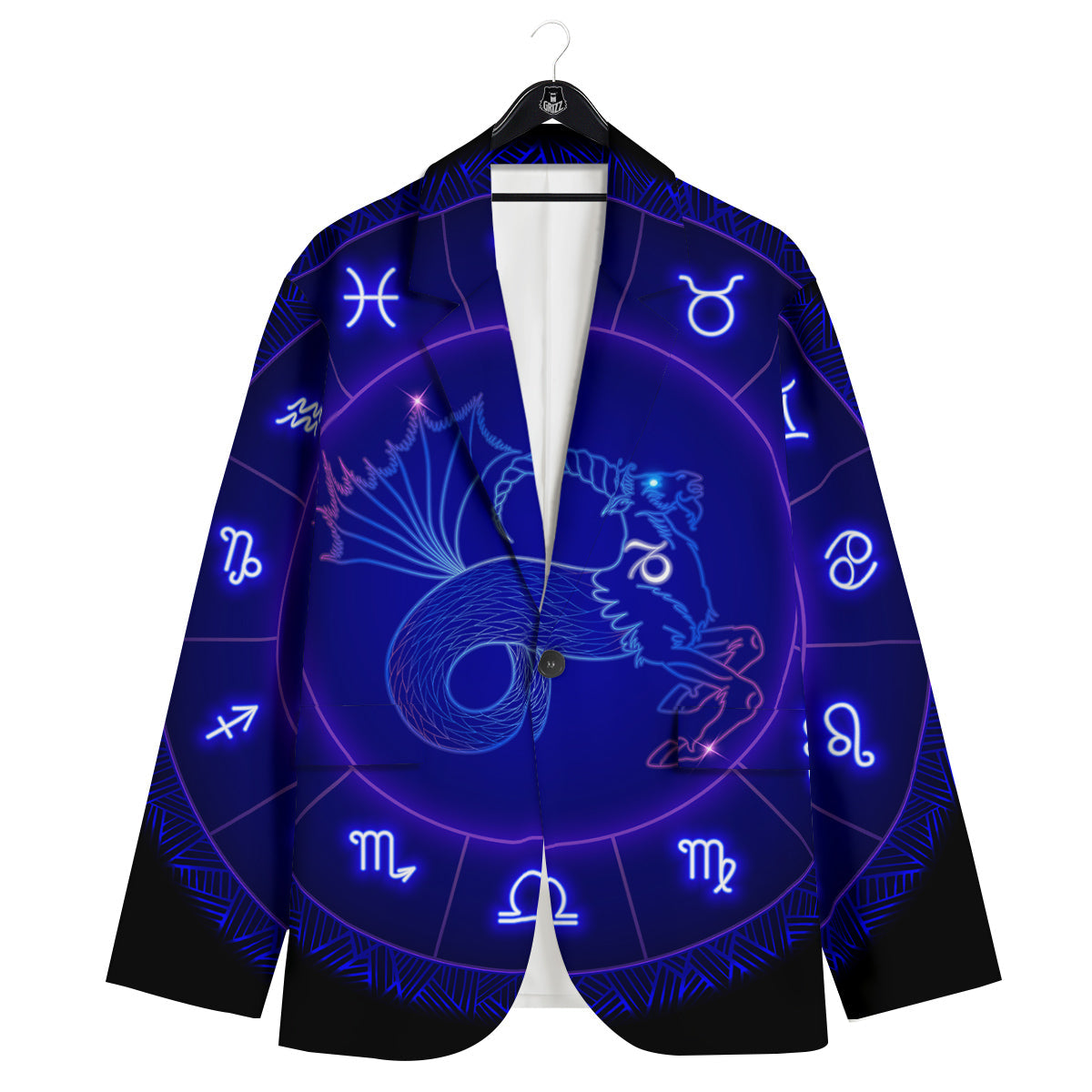 Zodiac Sign Dark Capricorn Print Men's Sport Coat-grizzshop