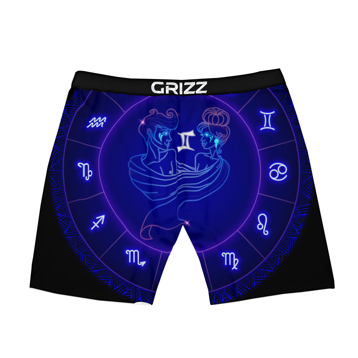 Zodiac Sign Dark Gemini Print Boxer Briefs-grizzshop