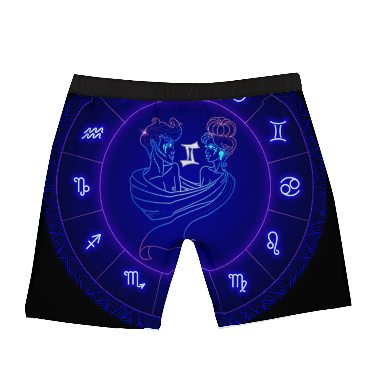Zodiac Sign Dark Gemini Print Boxer Briefs-grizzshop