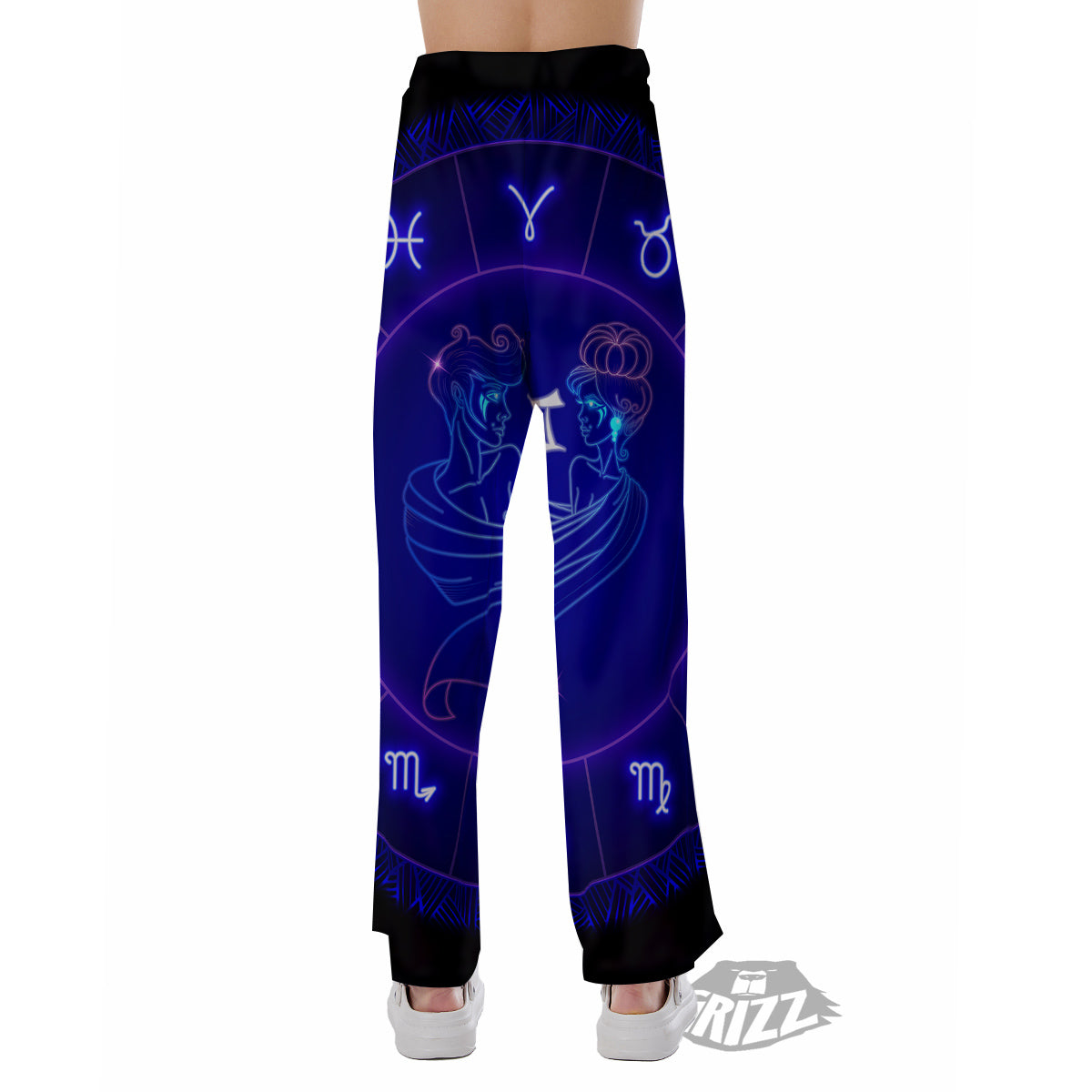 Zodiac Sign Dark Gemini Print Pajama Pants-grizzshop