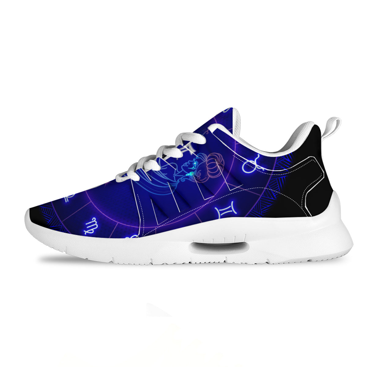 Zodiac Sign Dark Gemini Print Tennis Shoes-grizzshop