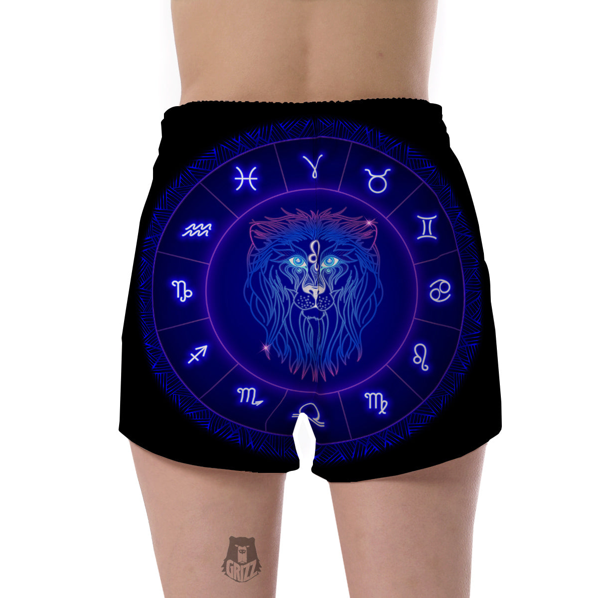 Zodiac Sign Dark Leo Print Women's Shorts-grizzshop