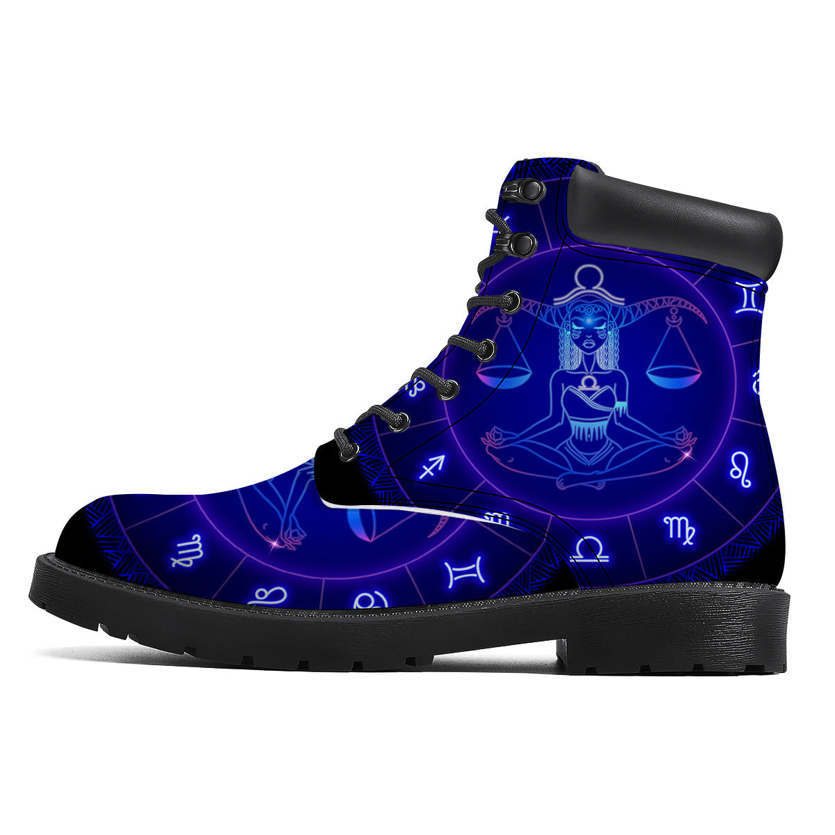 Zodiac Sign Dark Libra Print Boots-grizzshop