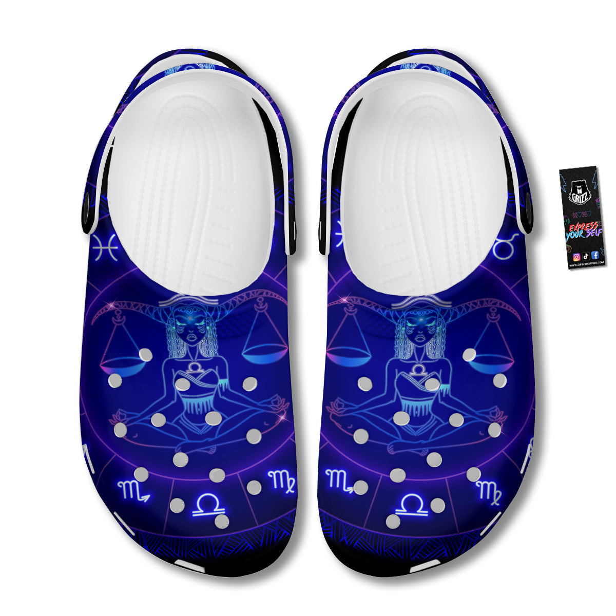 Zodiac Sign Dark Libra Print Clog-grizzshop