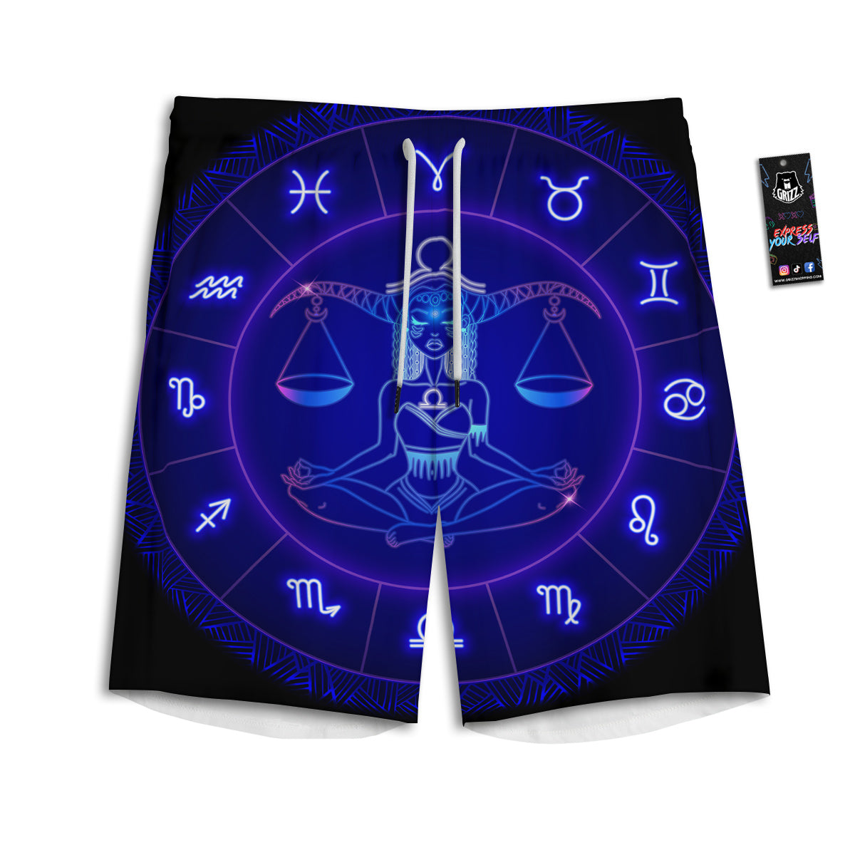 Zigzag Black And Pink Print Pattern Men's Athletic Shorts